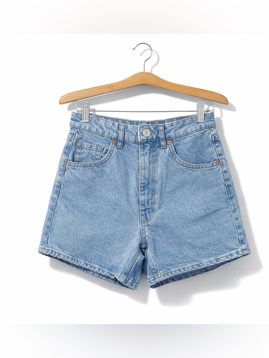 Pants - ZARA high waist denim shorts cotton mom fit vintage blue summer